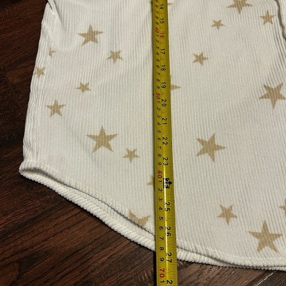 Wishlist Apparel White Corduroy Oversized Shacket Stars Button Cuff Womens M/L - Picture 6 of 8